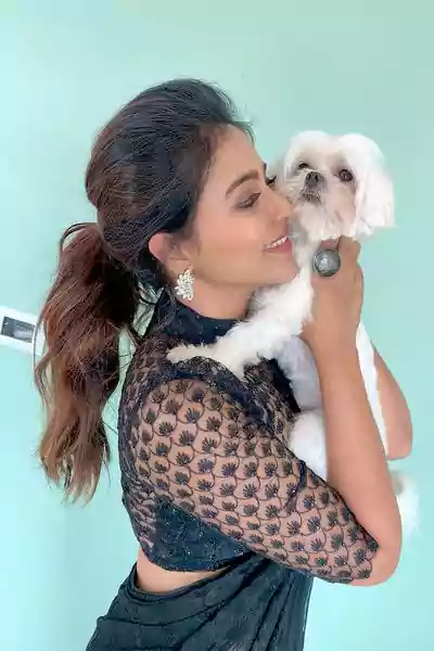 ANJALI with her dog