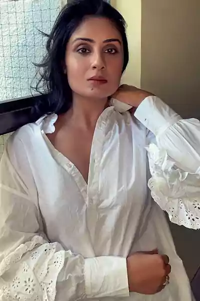 Bhanu Sri Mehra in white dress