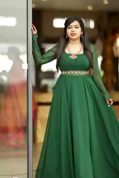 Meghashree in green dress