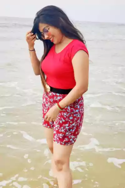 Meghashree on a beach