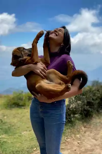 REGINA CASSANDRA with dog
