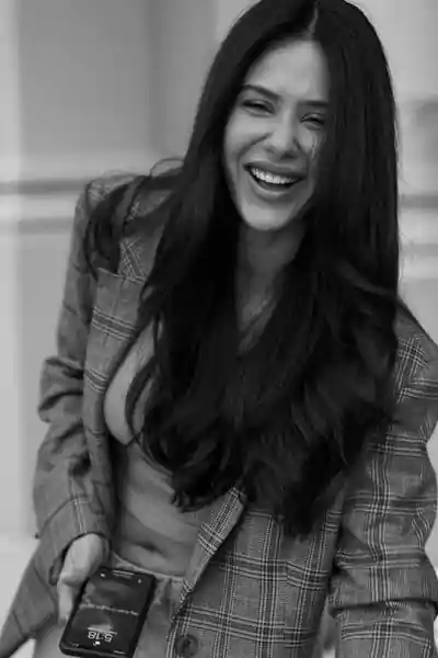 SONAM BAJWA black and white photo