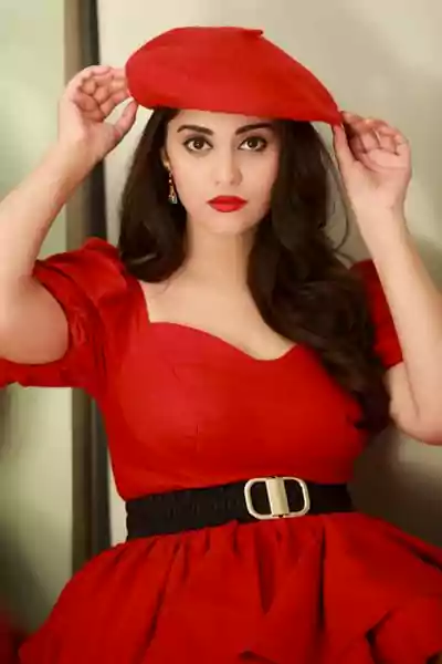 SURBHI PURANIK in hot red dress