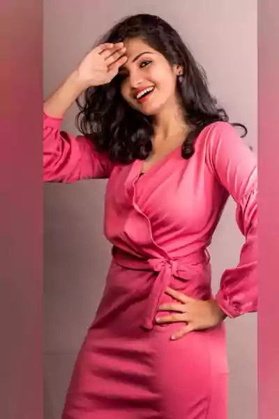 Venba in pink dress