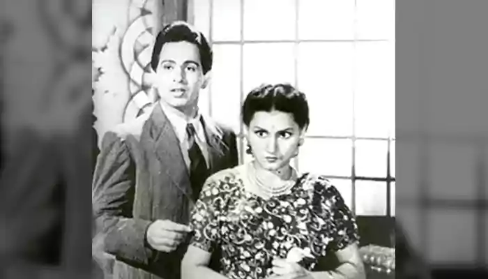 Dilip Kumar with nargis and raj kapoor on the set of andaz
