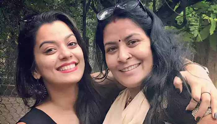 Nidhi Jha with her mother