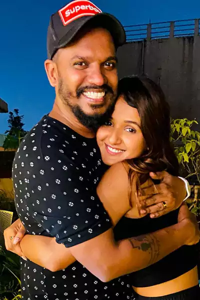 Paul Marshal Cardoz giving hug to Shakti Mohan on her Birthday