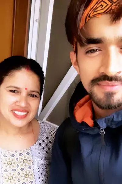 Rohit singh with his mother